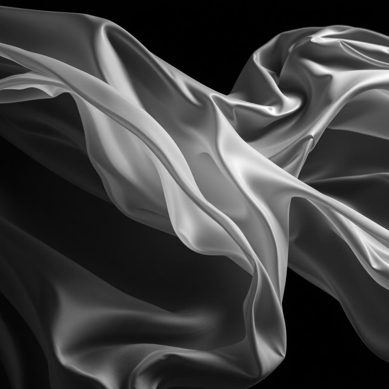 Black and white silk in motion